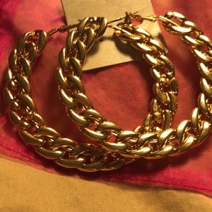 Large gold fashion hoop earrings